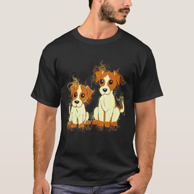 Camiseta Art Watercolor Jack Russell Terrier Dogs (Frente)