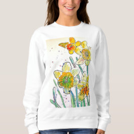 Camiseta Arte a aquarela amarela Daffodil Girls T Shirt