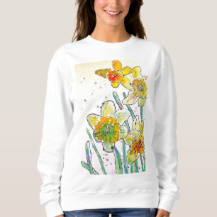 Camiseta Arte a aquarela amarela Daffodil Girls T Shirt