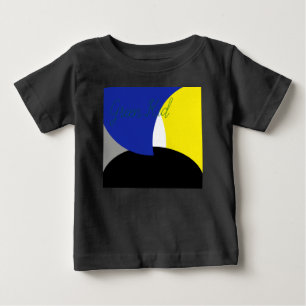 Camiseta Arte abstrata azul e amarelo