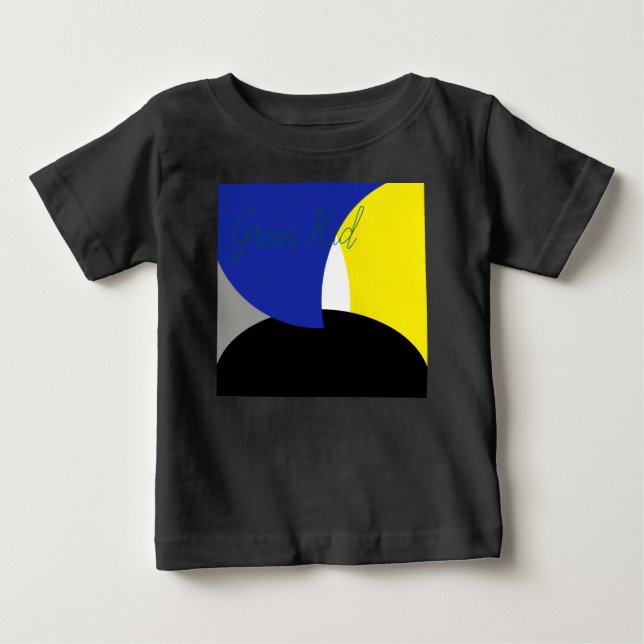Camiseta Arte abstrata azul e amarelo (Frente)