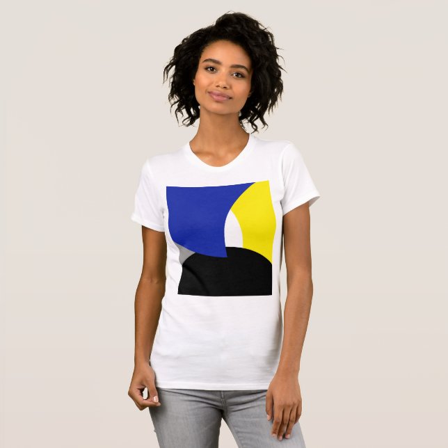 Camiseta Arte abstrata azul e amarelo (Frente Completa)