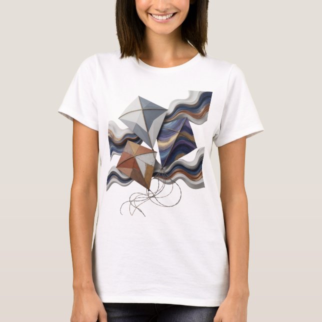 Camiseta Arte abstrata cinza moderna declaração de design (Frente)