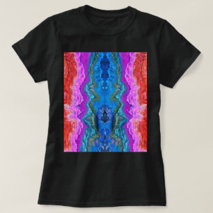 Camiseta Arte abstrata colorida "Reflexão Radiante" 