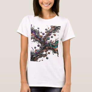 Camiseta ARTE ABSTRATA Cool Silver Impressão de Moda