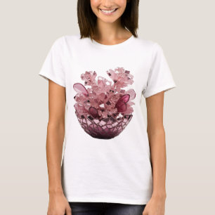 Camiseta Arte abstrata cor-de-rosa atraente Design v2