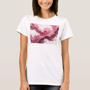Camiseta Arte abstrata cor-de-rosa em declaração Moda Impre