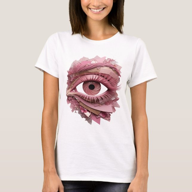 Camiseta Arte abstrata cor-de-rosa fresca Design moderno (Frente)