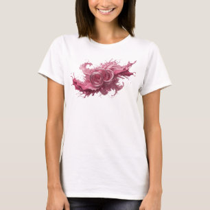 Camiseta Arte abstrata cor-de-rosa intensa Impressão de art