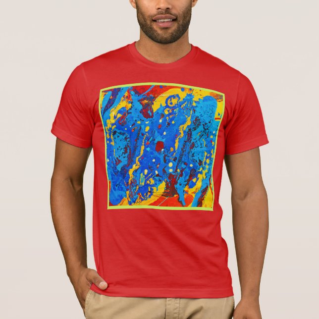 Camiseta Arte abstrata de cores vívidas (Frente)