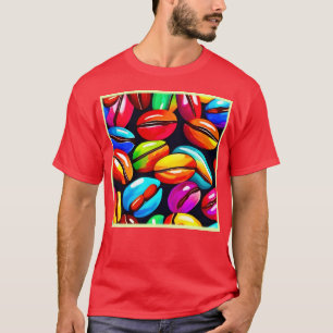 Camiseta Arte abstrata de grão de café colorido