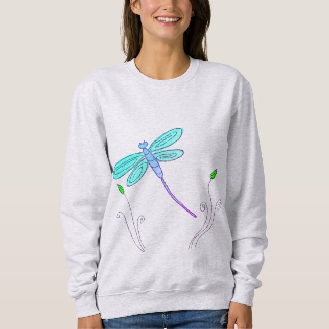 Camiseta Arte abstrata de libélula funky para vestir (Frente)