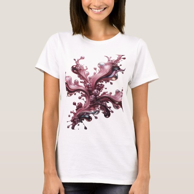 Camiseta ARTE ABSTRATA de Moda em Prata Elegante (Frente)