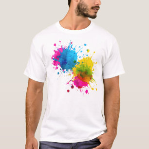 Camiseta Arte abstrata de respingo de tinta colorida   Chuv