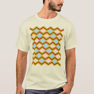 Camiseta Arte abstrata de zigue-zagues e diamantes