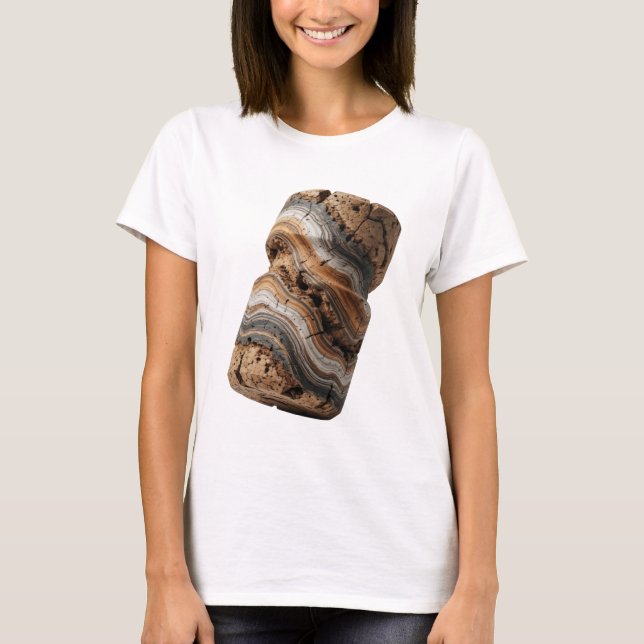 Camiseta Arte Abstrata Design Cinza Chic (Frente)