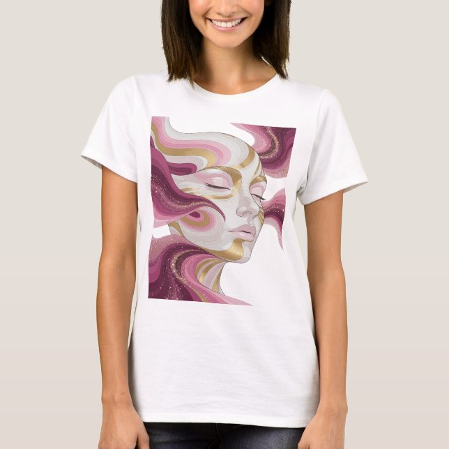 Camiseta Arte abstrata dourada DESIGN Snappy (Frente)