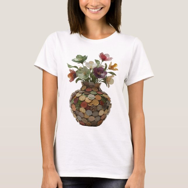 Camiseta ARTE ABSTRATA Dynamic Silver Impressão de Moda (Frente)