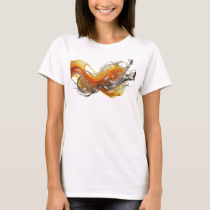 Camiseta ARTE ABSTRATA Edgy em Prata Impressão de Moda