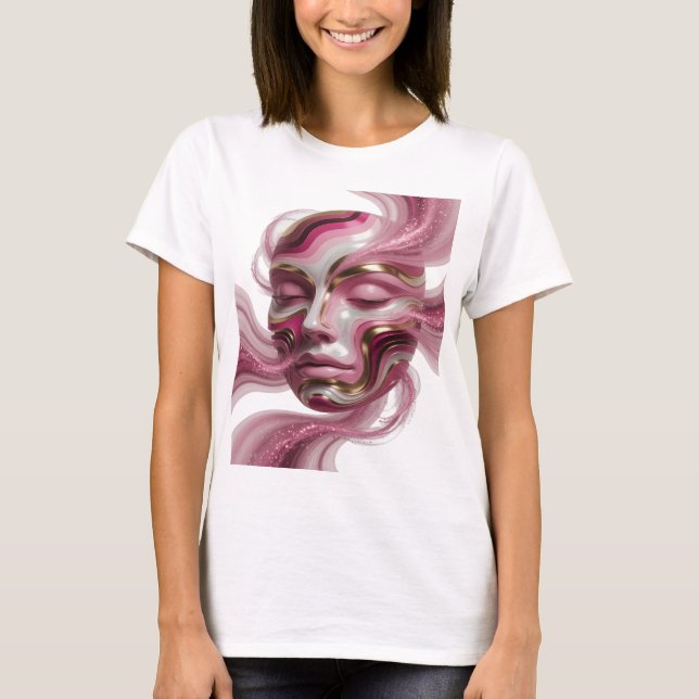 Camiseta Arte abstrata em ouro com declaração de design esp (Frente)