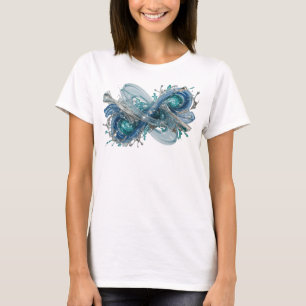 Camiseta Arte abstrata em prata brilhante Design
