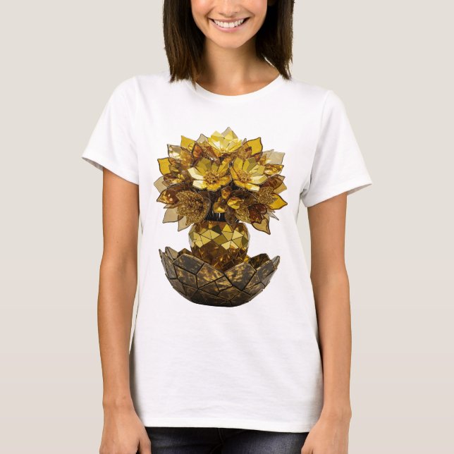 Camiseta Arte abstrata em prata com design ousado (Frente)