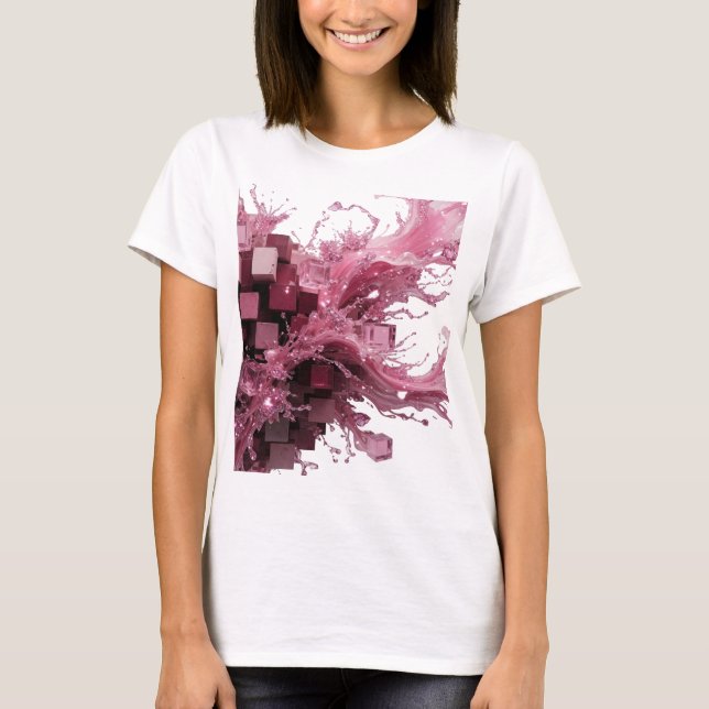 Camiseta ARTE ABSTRATA em Prata com Estilo Arte Impressa v2 (Frente)