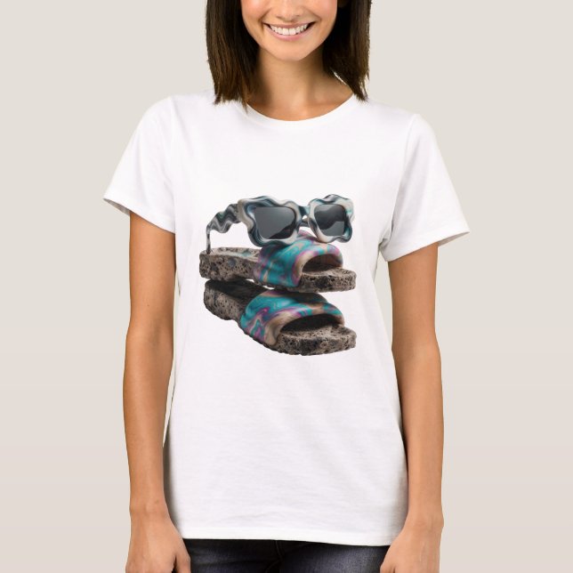 Camiseta Arte abstrata em prata DESIGN v2 (Frente)