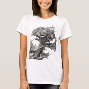 Camiseta Arte abstrata em prata impressionante Design v2