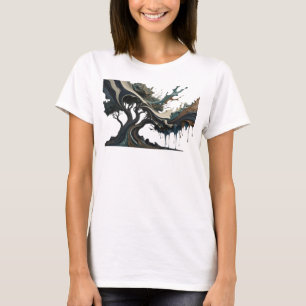 Camiseta Arte abstrata em prata impressionante, impressão d