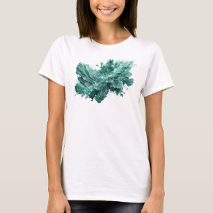 Camiseta ARTE ABSTRATA EM VERDE TURQUESA VIVIDO Impressão d