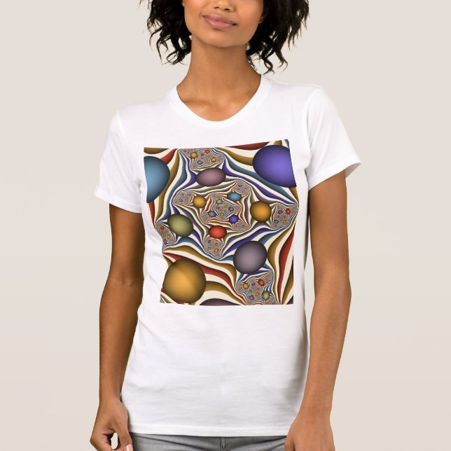 Camiseta Arte abstrata fractal moderna voadora (Frente)