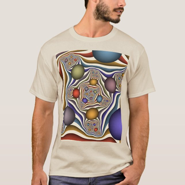 Camiseta Arte abstrata fractal moderna voadora (Frente)