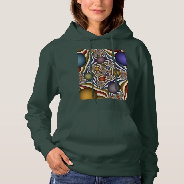 Camiseta Arte abstrata fractal moderna voadora (Frente)