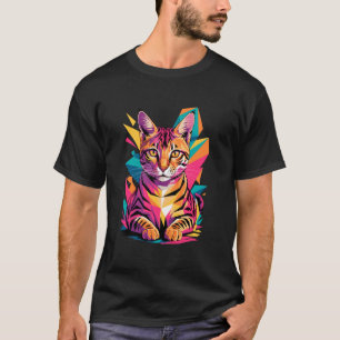 Camiseta Arte abstrata gato Savannah Gatos Savannah