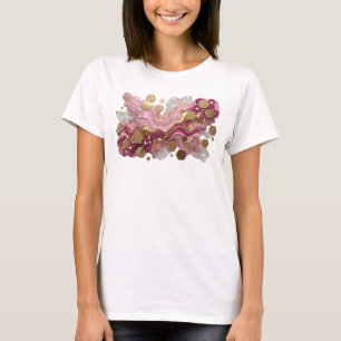 Camiseta ARTE ABSTRATA IMPRESSA EM ROSA Ousada