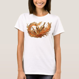 Camiseta ARTE ABSTRATA Laranja Intenso Estampa de Moda