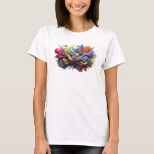 Camiseta Arte Abstrata Laranja LEGAL Arte Vestível