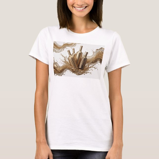 Camiseta ARTE ABSTRATA Laranja Nítida Impressão de Moda (Frente)