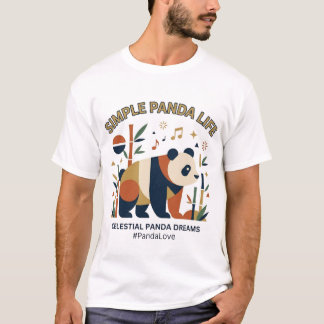 Camiseta Arte Abstrata Minimalista Panda Geométrico Simples