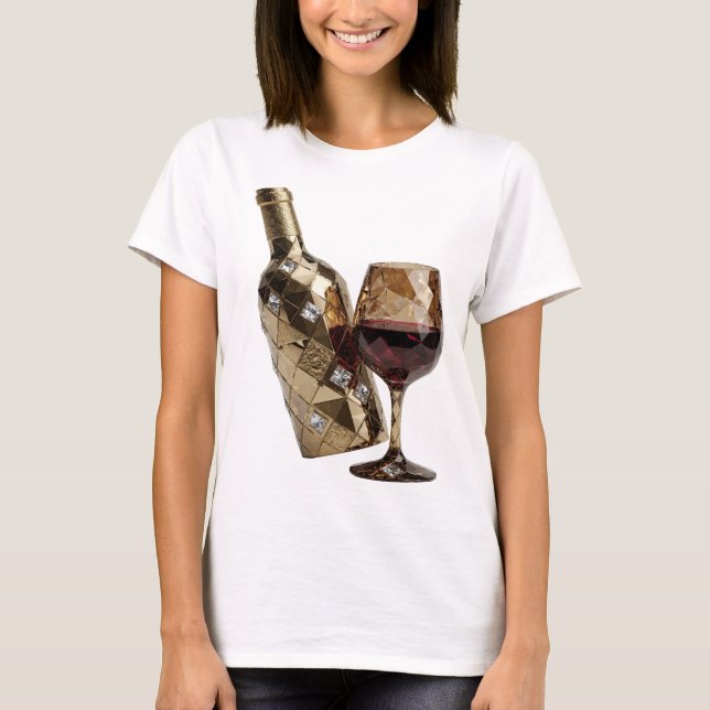 Camiseta Arte abstrata moderna de design elegante prateado (Frente)