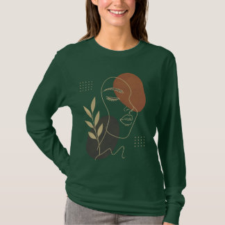Camiseta Arte Abstrata Moderna de Linha Facial Suor
