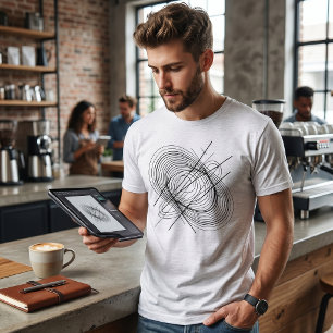 Camiseta Arte abstrata moderna em linha espiral