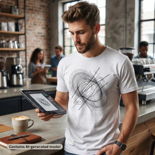 Camiseta Arte abstrata moderna em linha espiral