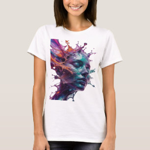 Camiseta ARTE ABSTRATA Moderna em Prata Motivo Artístico v2