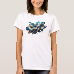 Camiseta Arte Abstrata Moderna Naval Arte Vestível