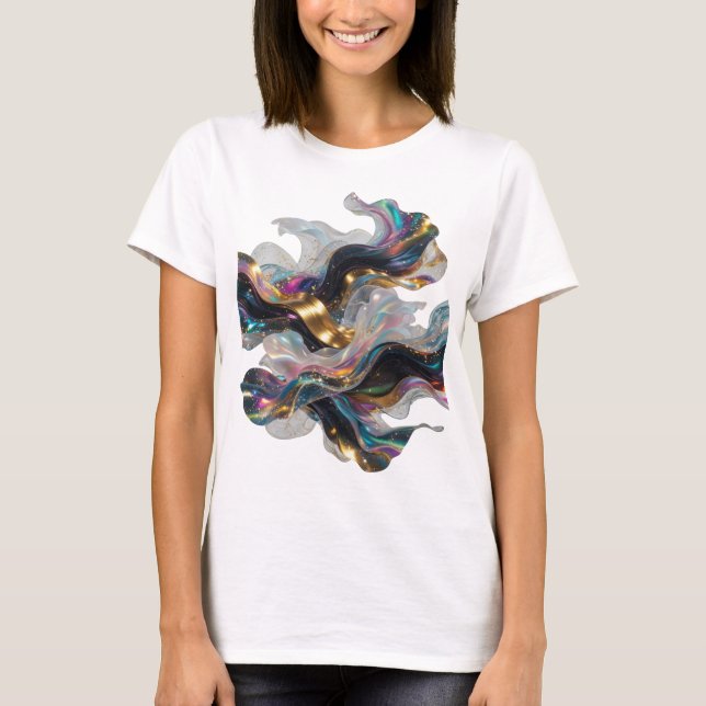 Camiseta ARTE ABSTRATA MOTIVO ARTÍSTICO Prata Moderna (Frente)