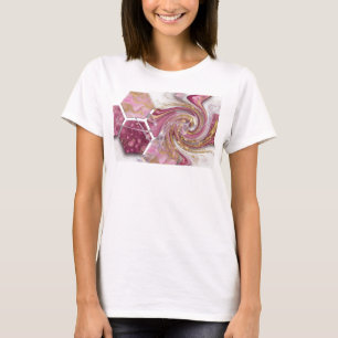 Camiseta ARTE ABSTRATA PADRÃO FAVO DE MEL DESIGN FLORAL v3