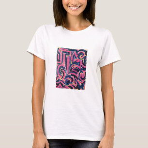 Camiseta Arte abstrata pintada à mão com grafite grego anti