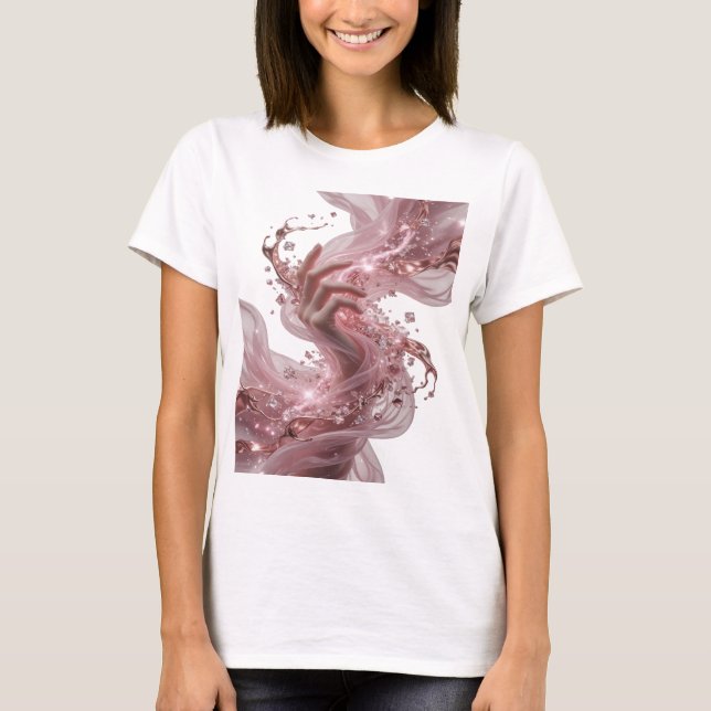 Camiseta Arte Abstrata Prata Chic Design Abstrato (Frente)